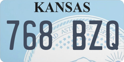 KS license plate 768BZQ