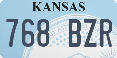 KS license plate 768BZR