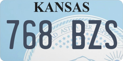 KS license plate 768BZS