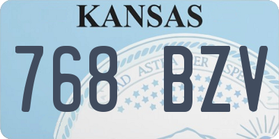 KS license plate 768BZV