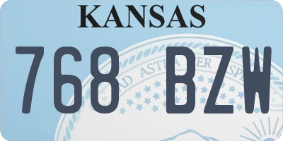 KS license plate 768BZW