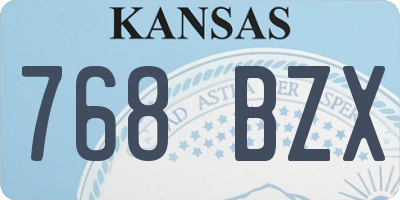 KS license plate 768BZX