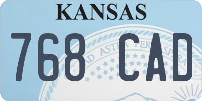 KS license plate 768CAD