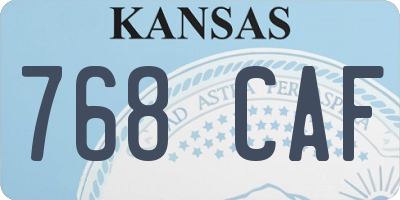 KS license plate 768CAF