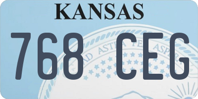 KS license plate 768CEG