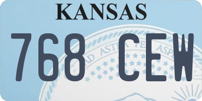 KS license plate 768CEW