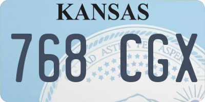 KS license plate 768CGX