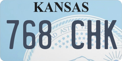 KS license plate 768CHK