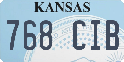 KS license plate 768CIB