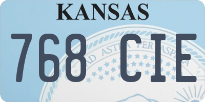 KS license plate 768CIE
