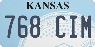 KS license plate 768CIM