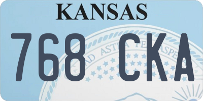 KS license plate 768CKA