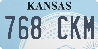KS license plate 768CKM