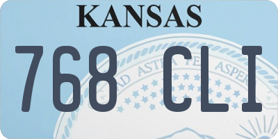 KS license plate 768CLI