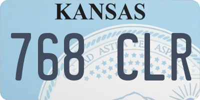 KS license plate 768CLR