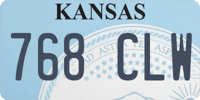 KS license plate 768CLW