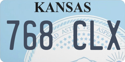 KS license plate 768CLX