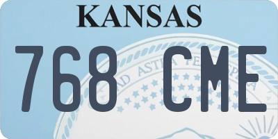 KS license plate 768CME