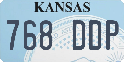 KS license plate 768DDP
