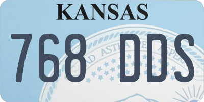 KS license plate 768DDS