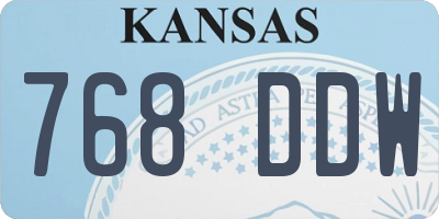 KS license plate 768DDW