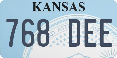 KS license plate 768DEE