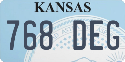 KS license plate 768DEG