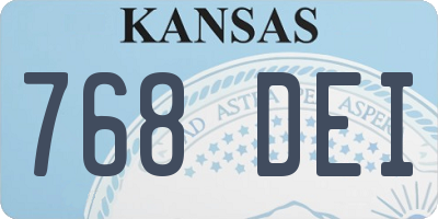KS license plate 768DEI
