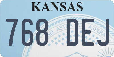 KS license plate 768DEJ