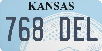 KS license plate 768DEL