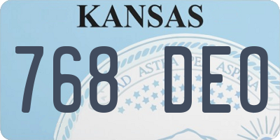 KS license plate 768DEO