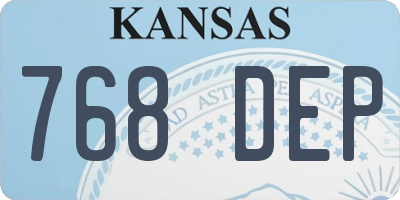 KS license plate 768DEP