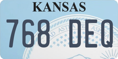 KS license plate 768DEQ