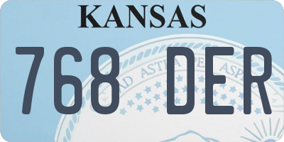 KS license plate 768DER