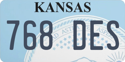 KS license plate 768DES