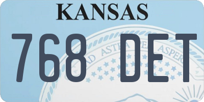 KS license plate 768DET