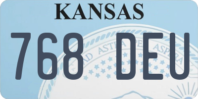 KS license plate 768DEU