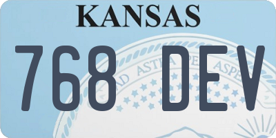 KS license plate 768DEV