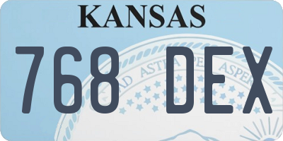KS license plate 768DEX