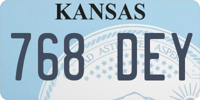 KS license plate 768DEY