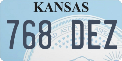 KS license plate 768DEZ
