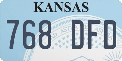 KS license plate 768DFD
