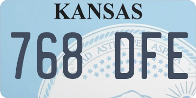 KS license plate 768DFE