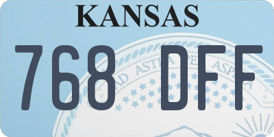 KS license plate 768DFF
