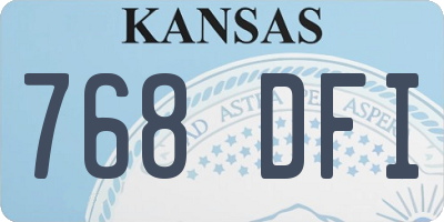 KS license plate 768DFI
