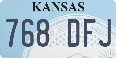 KS license plate 768DFJ