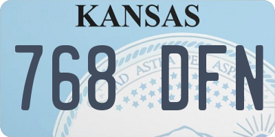KS license plate 768DFN