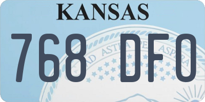 KS license plate 768DFO