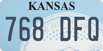 KS license plate 768DFQ