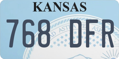 KS license plate 768DFR